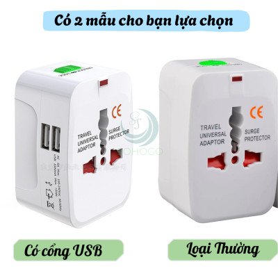Bộ Chuyển Đổi Điện Du Lịch Đa Năng Quốc Tế- Ổ Cắm Chuyển Đổi Đa Chuẩn Cắm Toàn Cầu- Adapter Du Lịch 4 Trong 1 – Có Bảo Vệ Quá Áp- Travel Universal Adapter with Surge Protector- Ổ Cắm Quốc Tế Đa Năng – Tương Thích 150+ Quốc Gia