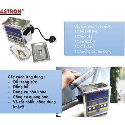 Máy Rửa Sóng Âm 100W 2.8 Lít Thương Hiệu ALSTRON Singapore - Ultrasonic Cleaner (ALD-40100-28H)