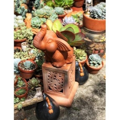 Chậu Gốm Đất Nung (terracotta) Hình Chú VOI TAI TO