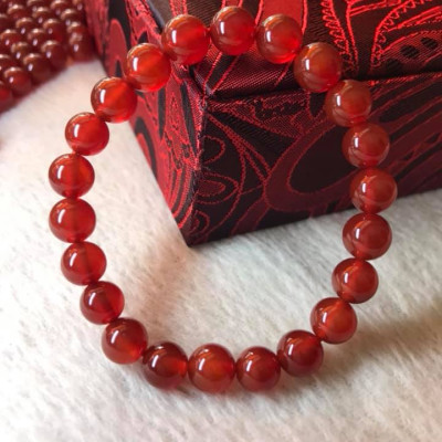 Vòng Tay ĐÁ MÃ NÃO ĐỎ TƯƠI SÁNG ĐẸP SIZE 8MM MAY MẮN NỮ MẠNG HỎA MẠNG THỔ ĐEO RẤT HỢP TỐT Ạ