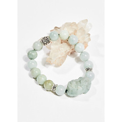 Vòng tay phong thủy đá cẩm thạch phỉ thúy charm tỳ hưu 10mm mệnh hỏa , mộc - Ngọc Quý Gemstones