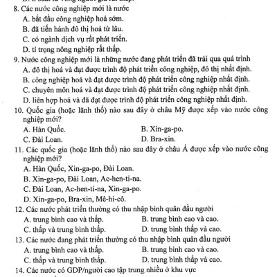 	Trắc Nghiệm Địa Lí Lớp 11 (Dùng Chung Cho Các Bộ SGK Hiện Hành) _HA