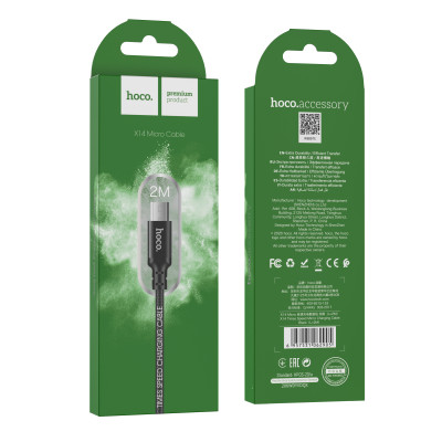  Cáp sạc nhanh Hoco X14 Micro USB cho thiết bị Android (màu ngẫu nhiên) -Hàng chính hãng