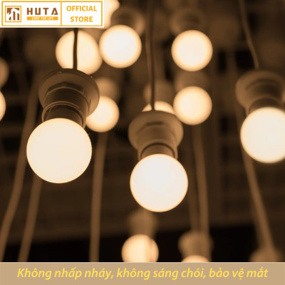 Combo Bóng Đèn Led Bulb HUTA 12w Đuôi E27, Tiết Kiệm Điện, Chống Nước, Ánh Sáng Trắng/Vàng, Trang Trí Quán Cà Phê, Nhà Hàng