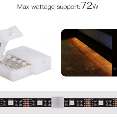 Đầu nối thẳng 4 chân cho led dây dán 5050 RGB đổi màu connector 4P pin 10 mm trang trí dán tường thạch cao, cây máy tính, màn hình, ti vi, TV, Gaming, Tiktok dán tường, chống nước bền đẹp- Chính hãng DEHA