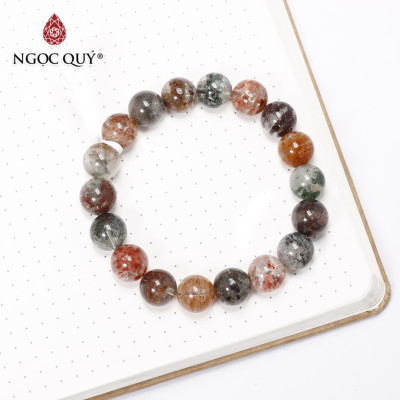  Vòng tay trơn đá thạch anh ưu linh đa sắc size hạt 11mm - Ngọc Quý Gemstones