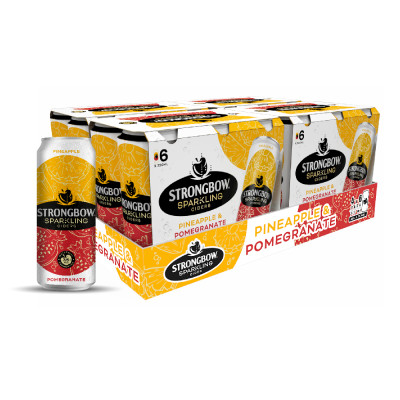 Thùng 24 Lon Nước Trái Cây Lên Men Strongbow Vị Thơm Và Lựu 320ml