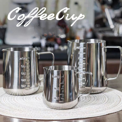 ✅ BỘ 2 CA ĐÁNH SỮA INOX 304 - CÓ QUAI CẦM & VẠCH CHIA ĐỊNH LƯỢNG (350ML) ✅