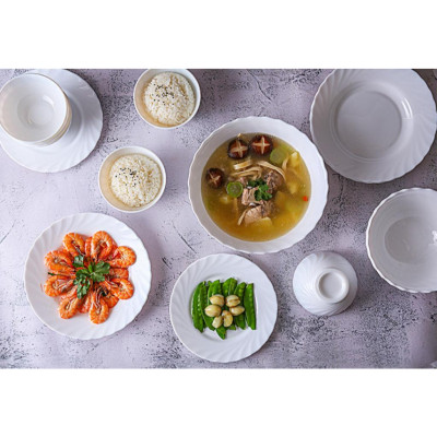 Đĩa (dĩa)/Bộ 6 đĩa thủy tinh sâu lòng Luminarc Trianon N3646 23cm | Hàng chính hãng