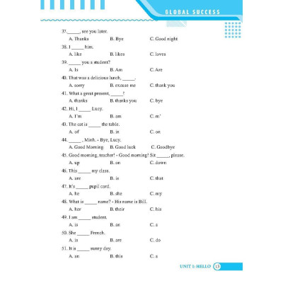 Sách - Global Success - Bài Tập Trắc Nghiệm Tiếng Anh Lớp 3 - Tập 1 - Minh Thắng