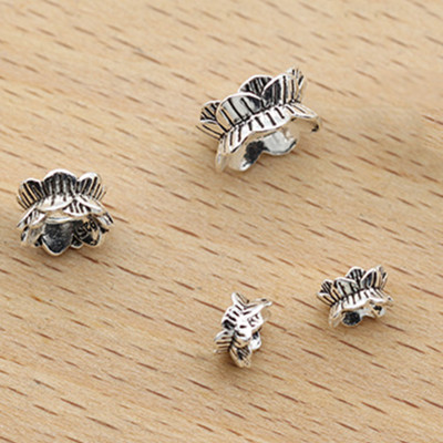 Combo charm bạc chặn hạt họa tiết hoa sen 2 đầu - Ngọc Quý Gemstones