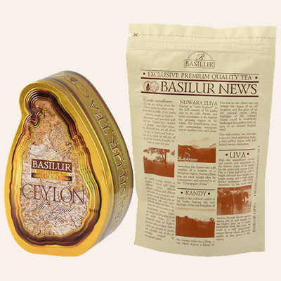 Trà đen Ceylon Basilur Island of Tea thượng hạng - 100g (Hộp thiếc)