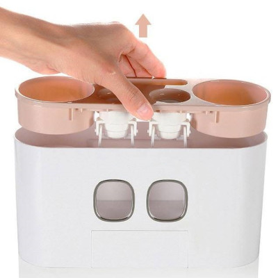 Bộ nhả kem đánh răng đôi tự động 4 cốc từ tính ECO-E1802