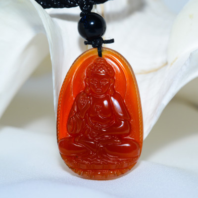 Phật Bản Mệnh Đá Mã Não Đỏ_Phật bản mệnh cho người mệnh Hỏa, mệnh Thổ_Mặt Phật đá phong thủy