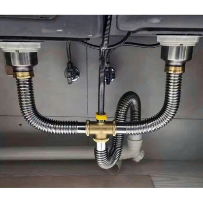 Bộ Xả Chậu Chén Xi Phông Inox 2 Hộc Phụ Kiện Thau Chịu Nhiệt Cao Thoát Nước Nhanh - Lỗ xả bằng nhau phi 110 (lọt lòng 90)