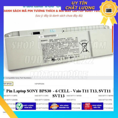 Pin dùng cho Laptop SONY BPS30  Vaio T11 T13 SVT11 SVT13 - Hàng Nhập Khẩu New Seal