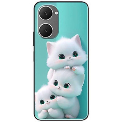 Ốp lưng cho Vivo Y03 - Y03T - Y18 - Y18S - Y18T - Y27 5G - Y28 4G - Y36 - Ba Chú Mèo Trắng - Hàng Chính Hãng