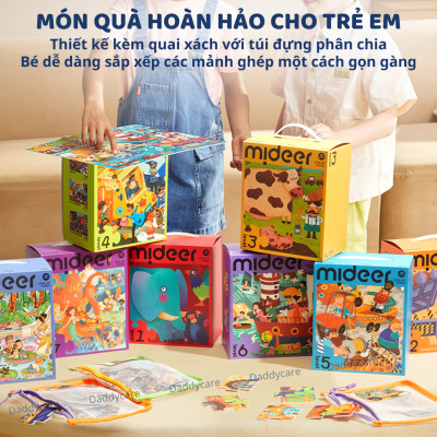 Đồ chơi xếp hình cho bé Level up Level 4 chủ đề khủng long Mideer puzzles