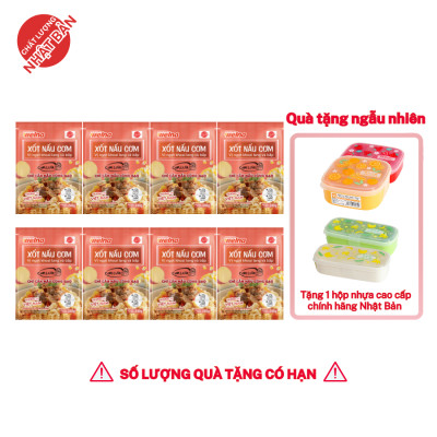 Combo 8 Gói Xốt Nấu Cơm Hương Vị Khoai Lang Và Bắp [TẶNG KÈM HỘP NHỰA CAO CẤP] Nisshin Seifun Welna