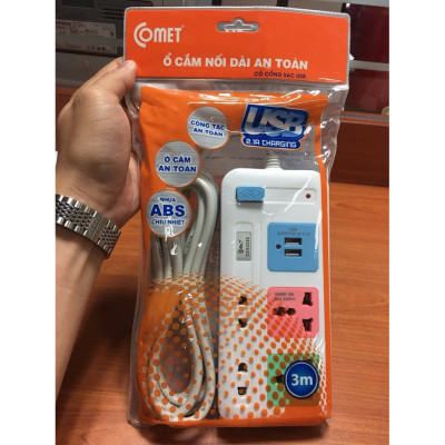 Ổ Cắm Nối Dài Cổng USB Comet CES4223 - 3 Mét - Hàng Chính Hãng