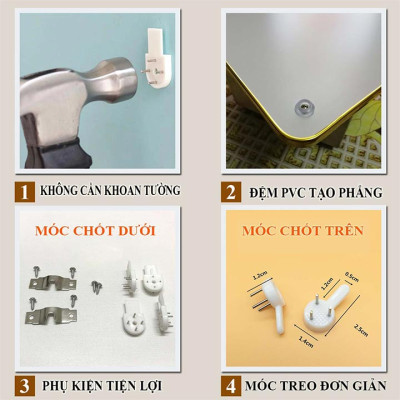 Bộ tranh treo tường 3 tấm trang trí phòng khách, phòng ngủ phong cách mỹ thuật hiện đại chất liệu cán pvc gương:4419L15S