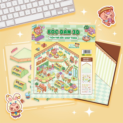 Sách - Bóc Dán 3D - Tiệm Trà Sữa Baby Three