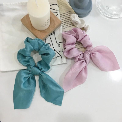 Chun buộc tóc nơ vải satin Hàn Quốc xinh xắn dễ thương tiểu thư - Phụ kiện tóc, dây cột tóc