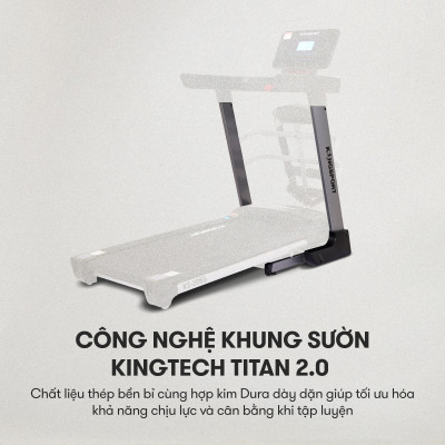 Máy chạy bộ KINGSPORT KS-2055 đa năng khung sườn Kingtech Titan 2.0 mạnh mẽ,12 chương trình luyện tập đa dạng