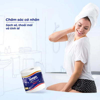Lốc 10 Cuộn Giấy Vệ Sinh Tempo Prestige - Không mùi