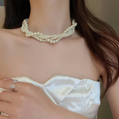 Dây chuyền vòng cổ ngọc trai nhiều lớp sang chảnh khí chất tiểu thư Hàn Quốc