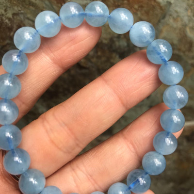 VÒNG AQUA ĐẸP 8Ly XANH DƯƠNG NHẸ NỮ MỆNH THUỶ MỘC 