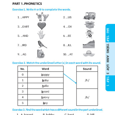 The Langmaster - Bài Tập Tiếng Anh Lớp 3 - Tập 1 (Có Đáp Án) - Global Success - MT