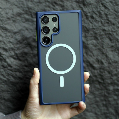 Ốp lưng nhám sạc từ tính cho Samsung Galaxy S23 Ultra hiệu Likgus PC Ultra-thin Frosted Magnetic Case - mặt lưng nhám mờ chống bám bẩn, gờ bảo vệ Camera 0.5mm  - Hàng nhập khẩu