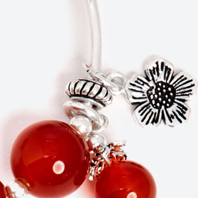 Vòng tay đá thiên nhiên phối trái tim bạc size hạt 10mm - Ngọc Quý Gemstones