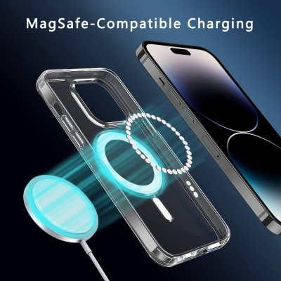 Ốp lưng từ tính Maqsafe cho iPhone 14 Pro Max hiệu X-Level Magic Magnets Series trong suốt, siêu mỏng 1.5mm, chống sốc, hỗ trợ sạc Maqsafe,  độ trong tuyệt đối, chống trầy xước, chống ố vàng, tản nhiệt tốt - Hàng nhập khẩu