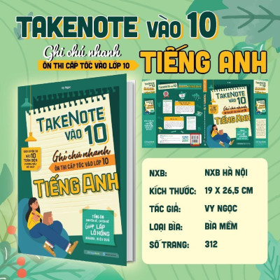Sách - Takenote Vào 10 - Ghi Chú Nhanh Ôn Thi Cấp Tốc Vào Lớp 10 Tiếng Anh - Megabook