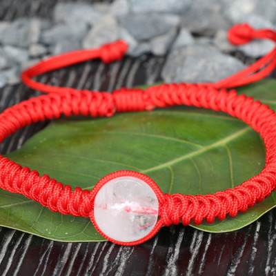 Vòng Tay Kết Dây Hạt Thạch Anh Ưu Linh Trắng Ngọc Quý Gemstones GA36