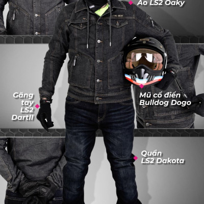 QUẦN JEAN THỜI TRANG BẢO HỘ LÁI MOTO, XE MÁY LS2 DAKOTA MAN - GARA20