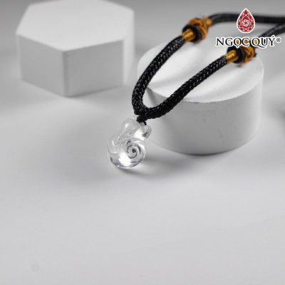 Mặt dây chuyền hô ly đá thạch anh trắng 13x15mm mệnh thủy kim - Ngọc Quý Gemstones