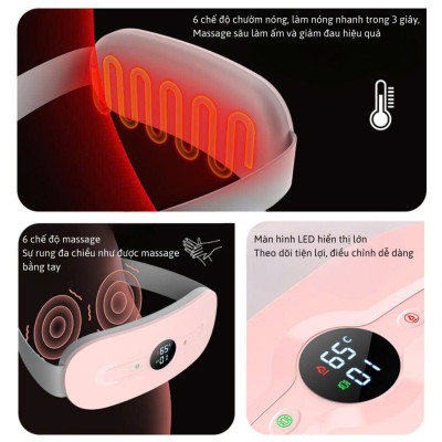 Máy Massage Làm Ấm Bụng, Đai Đeo Giảm Đau Bụng Kinh Nguyệt, Làm Ấm Tử Cung Cho Phụ Nữ Đến Kì 6 CHẾ ĐỘ