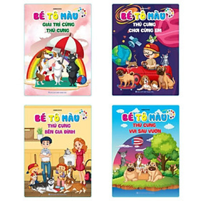 Sách - Bé Tô Màu - Chủ Đề Thú Cưng - Bộ 4 Cuốn