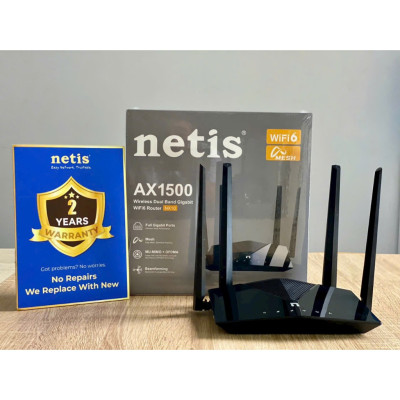 Router wifi 6 Bộ Phát Wifi 6 Băng Tần Kép AX1500 Mbps NETIS Model NX10 bảo hành 24 tháng - Hàng chính hãng