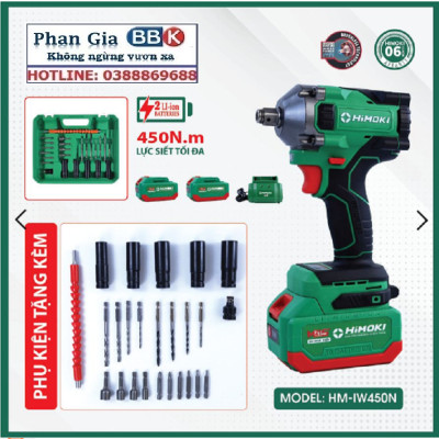 Máy Siết Bulong Pin 10 Cell HIMOKI 6092B 21V Lực Siết 380Nm - Motor 100% Ruột Đồng - Động Cơ Không Chổi Than - Bảo Hành 12 Tháng