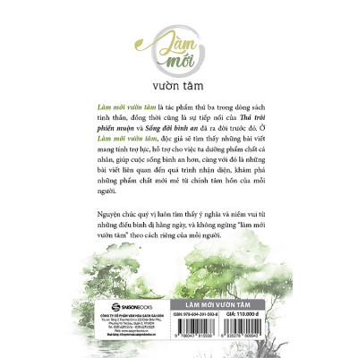 Làm mới vườn tâm - Tác giả Suối Thông - SG