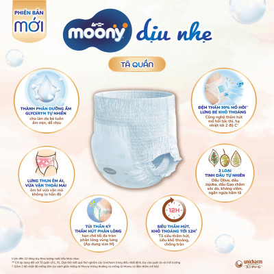Tã quần Moony Moony Dịu Nhẹ M46/L36/X32