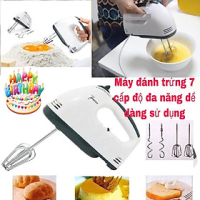 [HCM] Máy Đánh Trứng 7 Cấp Độ Tặng Kèm 4 Đầu Khuấy innox Máy Tạo Bọt Máy Đánh Bọt Inox