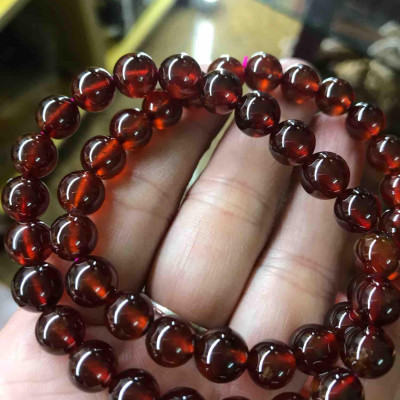 VÒNG ĐỎ CAM ĐÁ GRANET 8mm TỰ NHIÊN NỮ MỆNH HOẢ THỔ