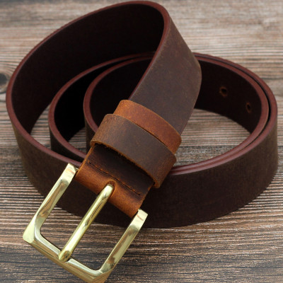 Thắt lưng nam da bò sáp khóa đồng  AT Leather S4K-03