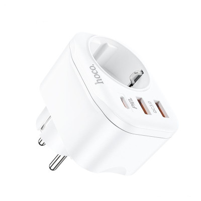 Phíc cắm đa năng 3 trong 1, ổ cắm công suất cao 4.000W, 1 typec sạc nhanh 20W, 2 cổng usb 3.0 tiện lợi - Hàng nhập khẩu