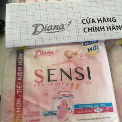 Gói Lớn 20 Miếng | 1 Gói Diana Sensi Khô Thoáng Cho Da 20 Miếng- Diana Sensi Siêu Mỏng Cánh 20 Miếng- Date luôn mới